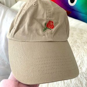 Tan rose baseball hat